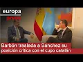 Barbón traslada a Sánchez su posición crítica con el cupo catalán