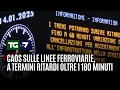 Caos sulle linee ferroviarie, a termini ritardi fino a 60 minuti