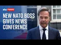 New NATO boss gives news conference