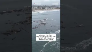 Section of Santa Cruz, CA wharf collapses following a large swell