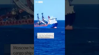 Russian cargo ship tilts before sinking in Mediterranean