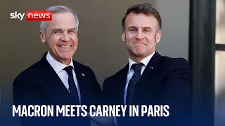 Emmanuel Macron meets Canada&#39;s new Prime Minister Mark Carney in Paris