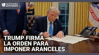 Donald Trump firma la orden ejecutiva para imponer aranceles a México y Canadá