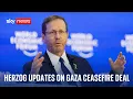 Israeli President Isaac Herzog speaks at the World Economic Forum in Davos.