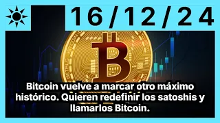 BITCOIN Bitcoin vuelve a marcar otro máximo histórico. Quieren redefinir los satoshis y llamarlos Bitcoin.