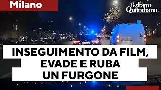 Evade dai domiciliari e ruba un furgone: inseguimento da film per le vie di Milano