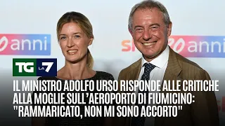 Il ministro Adolfo Urso risponde alle critiche alla moglie sull’aeroporto di Fiumicino
