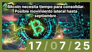 BITCOIN Bitcoin necesita tiempo para consolidar. Posible movimiento lateral hasta septiembre.
