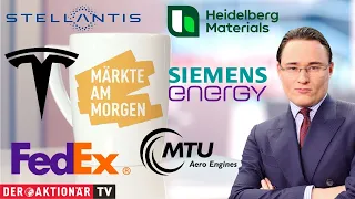 SIEMENS ENERGY AG NA O.N. Märkte am Morgen: MTU, Heidelberg Materials, Siemens Energy, Stellantis, FedEx, Tesla