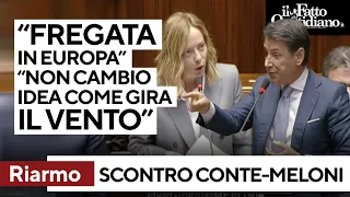 Scontro Conte-Meloni sul riarmo: &quot;Fregata in Europa&quot;, &quot;Non cambio idea come gira il vento&quot;