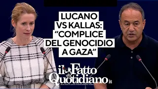 Lucano contro von der Leyen e Kallas al Parlamento Ue: &quot;Siete complici del genocidio di Israele&quot;