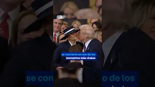 El beso inexistente entre Donald  Trump y Melania de convierte en momento viral de la investidura