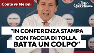 Conte attacca Meloni: &quot;In conferenza stampa con la faccia di tolla. Batta un colpo sulle bollette&quot;