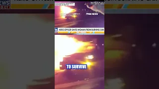 BLAZING HERO: Officer makes stunning rescue of firefighter’s daughter #foxnews #news #shorts