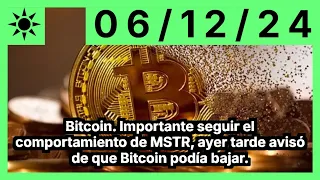 BITCOIN Bitcoin. Importante seguir el comportamiento de MSTR, ayer tarde avisó de que Bitcoin podía bajar.