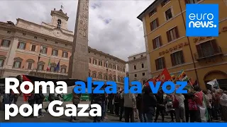 Manifestación en Roma en solidaridad con los palestinos de Gaza
