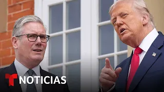 Trump se responde preguntas antes de reunirse con el primer ministro del Reino Unido en Escocia
