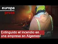 Extinguido el incendio en una empresa de envasado de aceite en Algemesí