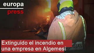 Extinguido el incendio en una empresa de envasado de aceite en Algemesí