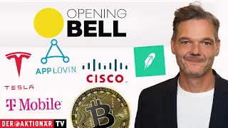 BITCOIN Opening Bell: Bitcoin, Robinhood, Cisco, T-Mobile US, Crocs, Intel, Tesla, AppLovin, Coca-Cola &amp; Co.