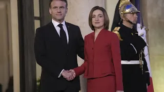 French President Macron meets Moldovan counterpart Maia Sandu for talks at the Elysee Palace