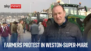 Farmers protest in Weston-super-Mare