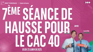 CAC40 INDEX 7ème séance de hausse pour le CAC40 - 100% Marchés - soir - 23/01/2025