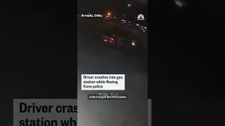 Driver crashes into gas station while fleeing from police