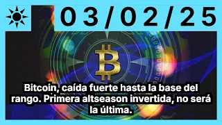 BITCOIN Bitcoin, caída fuerte hasta la base del rango. Primera altseason invertida, no será la última.