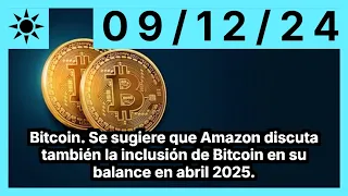 BITCOIN Bitcoin. Se sugiere que Amazon discuta también la inclusión de Bitcoin en su balance en abril 2025.