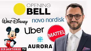 WALT DISNEY CO. Opening Bell: Walt Disney, Uber, Mattel, Novo Nordisk, Aurora Cannabis