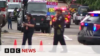 SIX Six injured after man sets people on fire at Colorado rally for Israeli hostages | BBC News