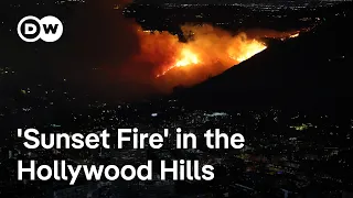 ICONIC LA wildfires update: Iconic landmarks threatened by new Hollywood Hills &#39;Sunset Fire&#39; | DW News