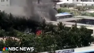Military fighter jet crashes into school building in Bangladesh