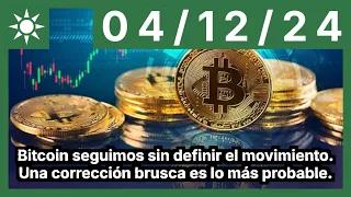 BITCOIN Bitcoin seguimos sin definir el movimiento. Una corrección brusca es lo más probable.