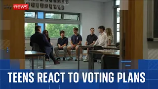 REACT GRP. ORD 12.5P Teenagers react to plans to lower the voting age