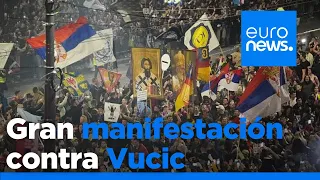 Manifestación en Belgrado como preparación para las grandes protestas anticorrupción del sábado