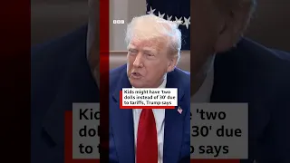 US president addresses possible shortages of toys due to tariffs on China. #BBCNews