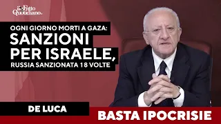 &quot;Ancora morti a Gaza, sanzioni per Israele&quot;. Poi De Luca legge la lettera dell&#39;ambasciatore iraniano