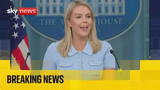 Trump&#39;s press secretary Karoline Leavitt faces reporters at the White House