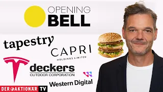 WESTERN DIGITAL Opening Bell: Tesla, Apple, McDonald&#39;s, Western Digital, Deckers Outdoor, Capri Holdings, Tapestry