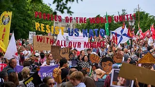 Hundreds take to the streets of the Hague in demonstration against NATO days before major summit