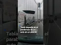 Tabla se impacta en el parabrisas de un auto en un puente en Nueva York