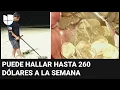 Padre hispano logra comprarle un televisor a su hija con monedas que recolectó en playas
