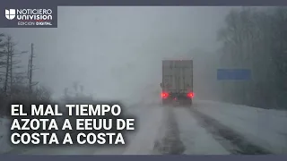 El mal tiempo azota a EEUU de costa a costa: nevadas y tormentas complican los viajes navideños