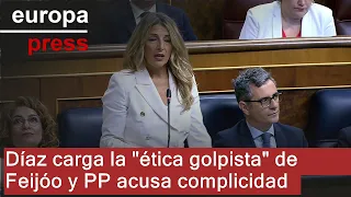 Díaz carga la &quot;ética golpista&quot; de Feijóo y el PP le acusa de ser cómplice de los &quot;corruptos&quot;