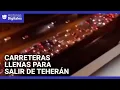 Largas filas en las carreteras de Irán: gente huye de la capital por los bombardeos de Israel