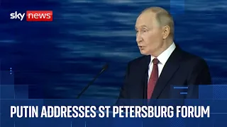 Russian President Vladimir Putin speaks in St Petersburg