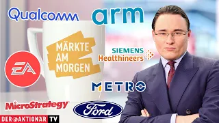 MICROSTRATEGY INC. Märkte am Morgen: Arm, Qualcomm, Ford, MicroStrategy, EA, Amazon, Siemens Healthineers, Metro