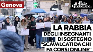 Insegnanti di sostegno contro il governo, la protesta a Genova: &quot;Scavalcati da chi fa corsi online&quot;